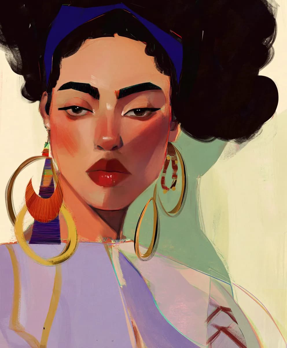 Confident Elegance: A Colorful Portrait of Beauty and Style