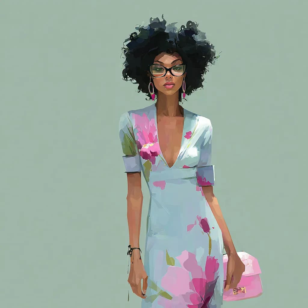 Elegant Blossoms: A Confident Muse in Floral Fashion