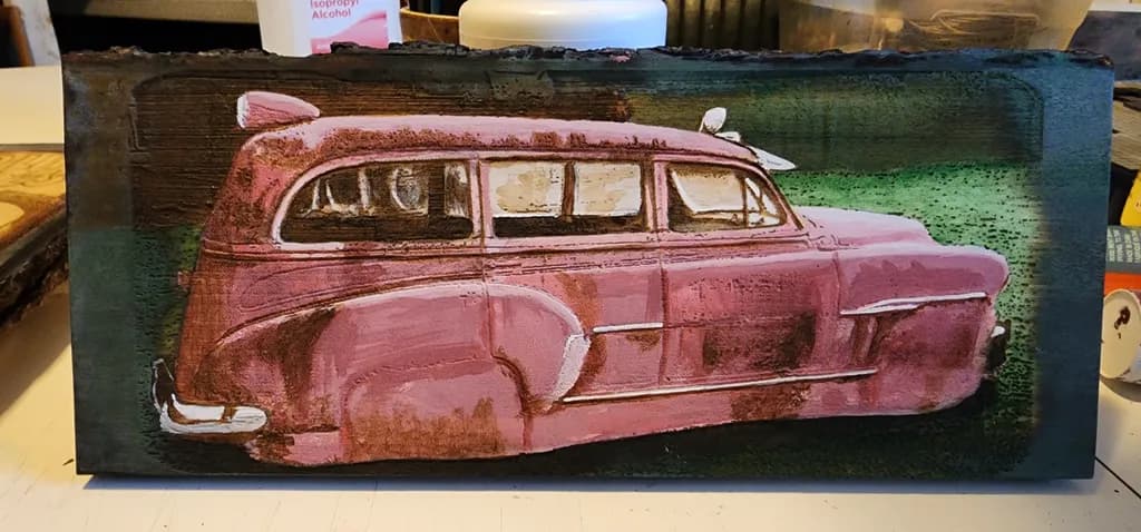 Vintage Pink Dream: A Nostalgic Journey Through Classic Car Artistry