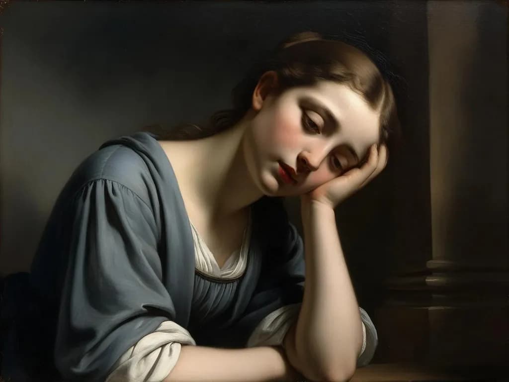 Whispers of Reflection: A Contemplative Portrait of Melancholy