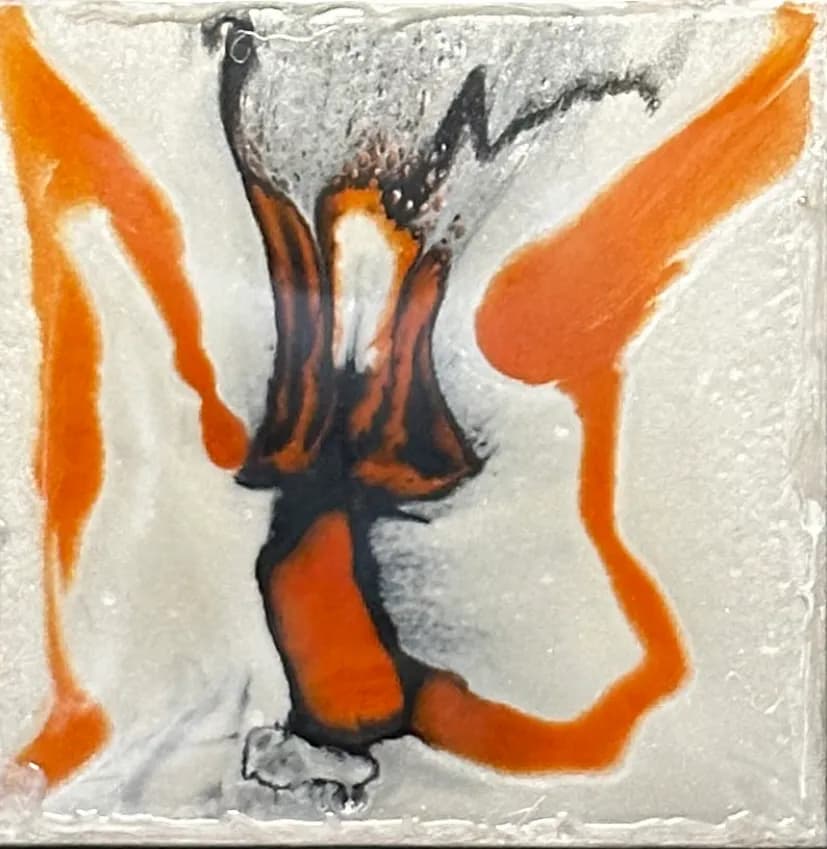 Whispers of Flame: An Abstract Dance of Orange and Gray