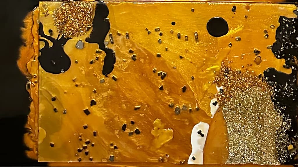 Golden Whispers: A Dance of Light and Texture in Abstract Art