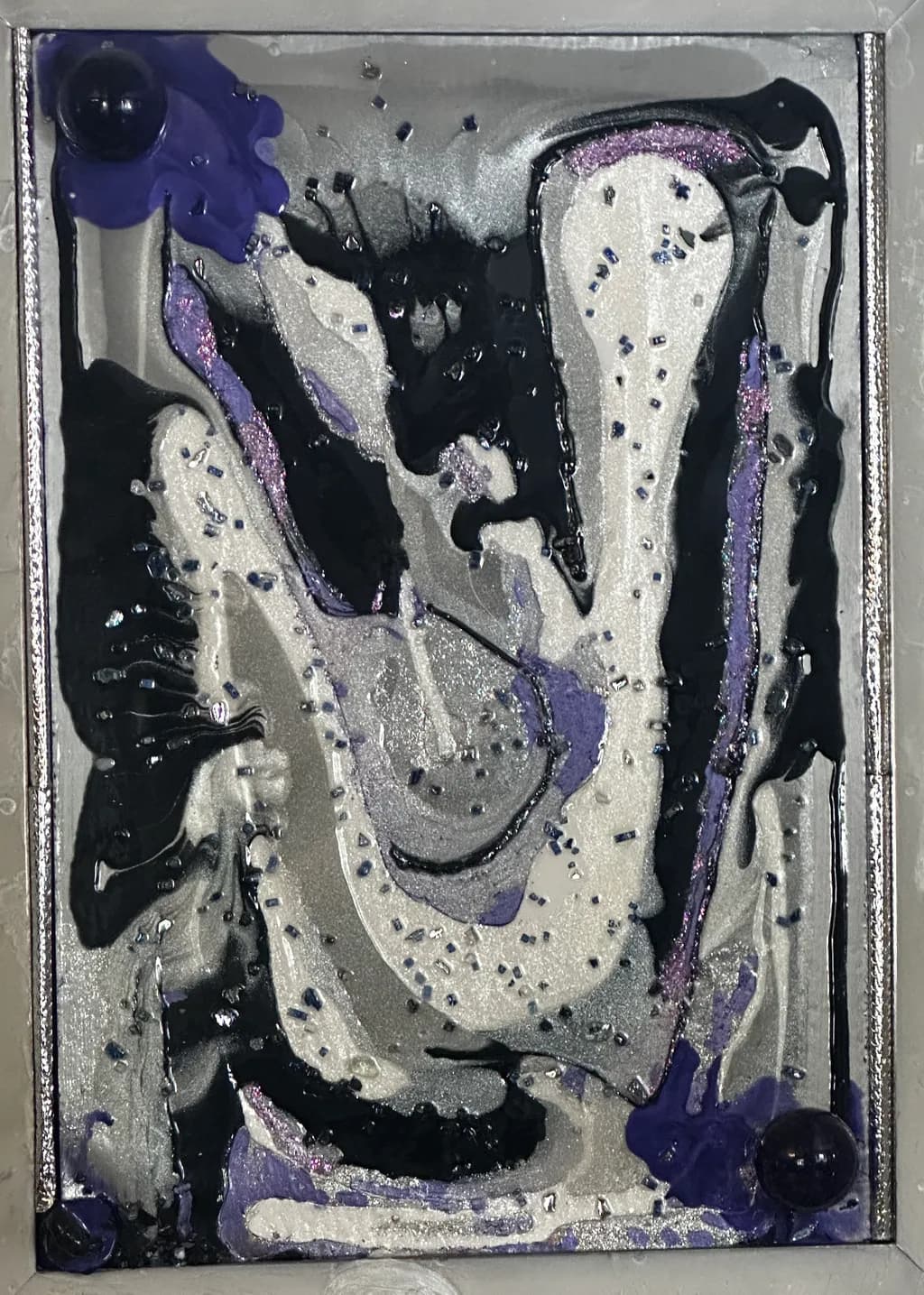 Whispers of Metallic Dreams: An Abstract Journey Through Glittering Swirls