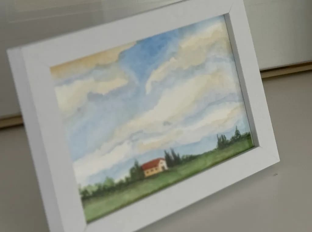 Whispers of Serenity: A Tranquil Landscape in Watercolor Bliss