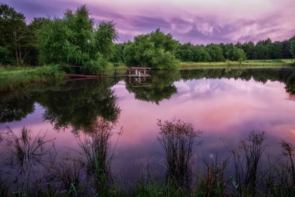 Serenity at Dusk: A Tranquil Reflection of Nature's Palette
