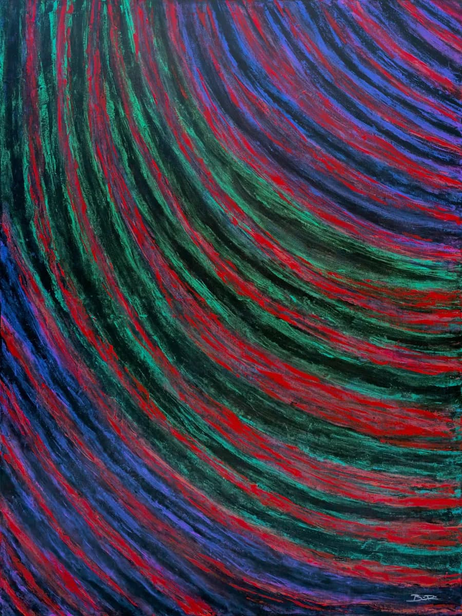 Whispers of Color: A Dance of Red, Green, and Blue in Abstract Harmony