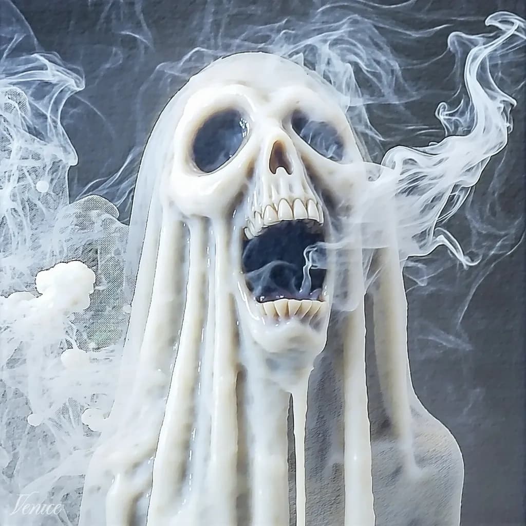 Eerie Skull in Smoke
