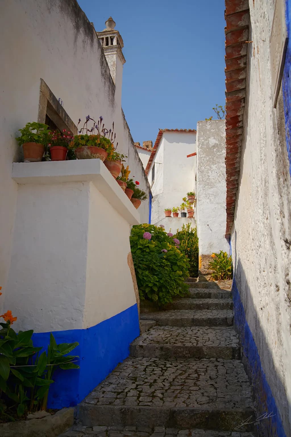 Blue-Trimmed Alleyway