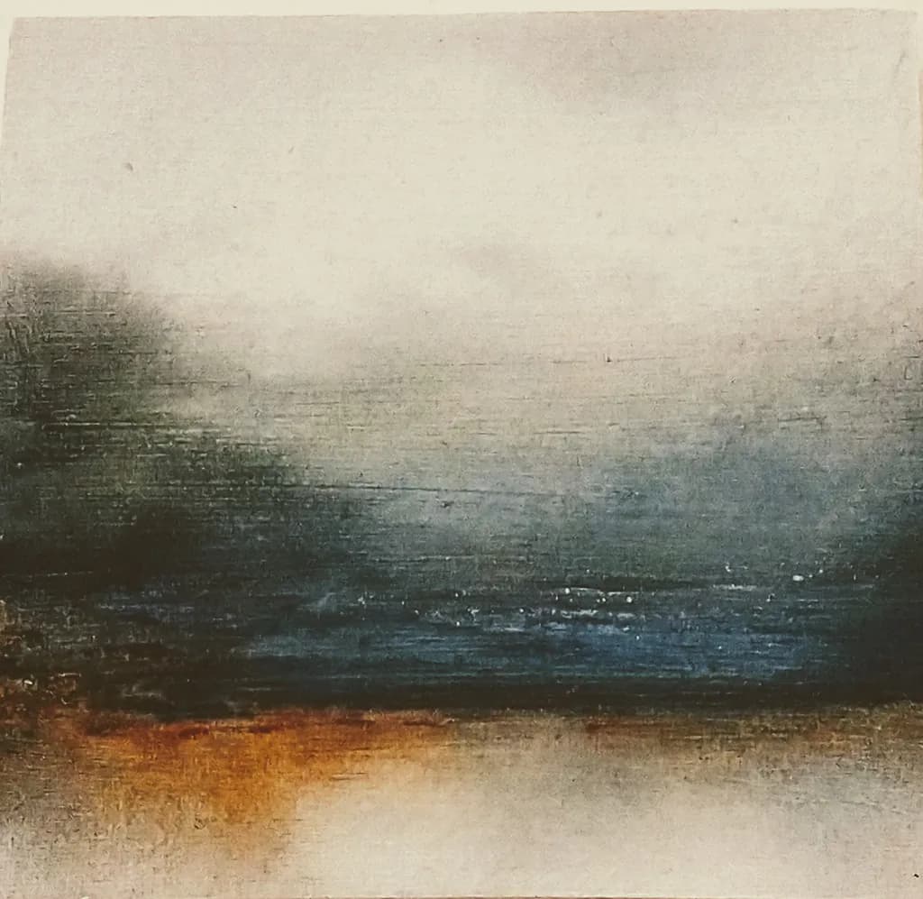 Whispers of Dusk: A Serene Landscape in Blues and Earthy Tones