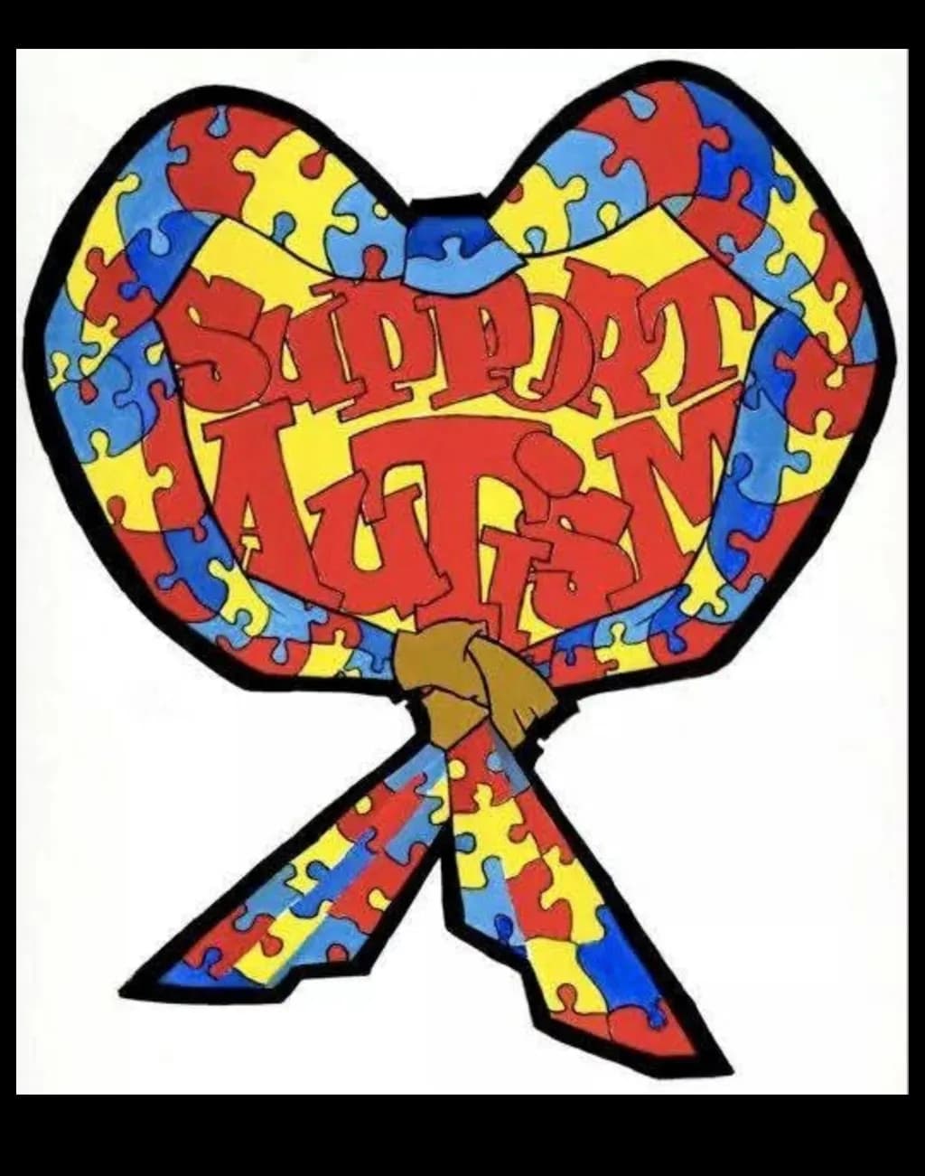 Colorful Puzzle Ribbon: A Heartfelt Tribute to Autism Awareness