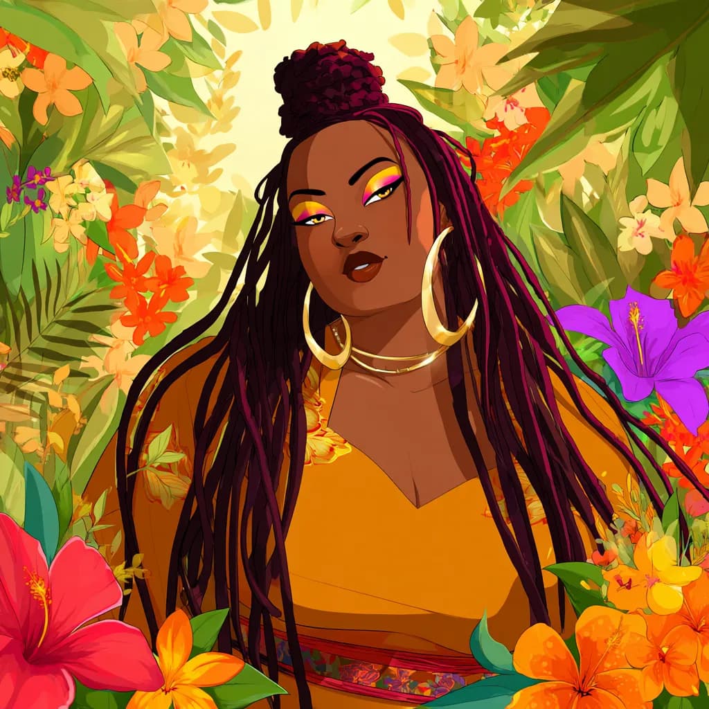 Vibrant Essence: A Celebration of Beauty Amidst Tropical Blooms