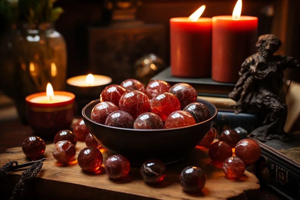 Whispers of Light: A Still-Life of Candles and Crystals in Serene Harmony