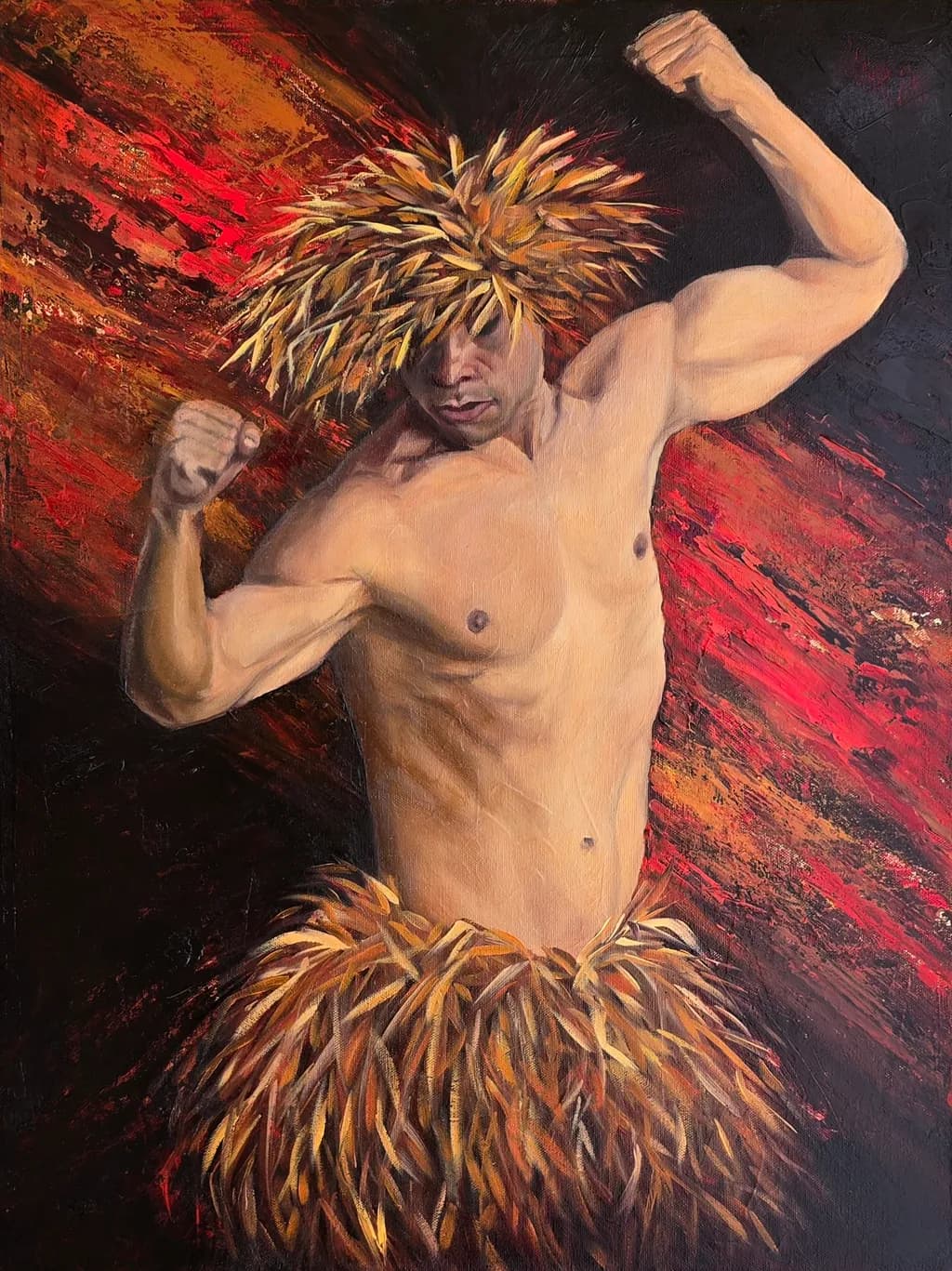 Vibrant Energy: A Dynamic Expression of Tribal Strength and Muscularity