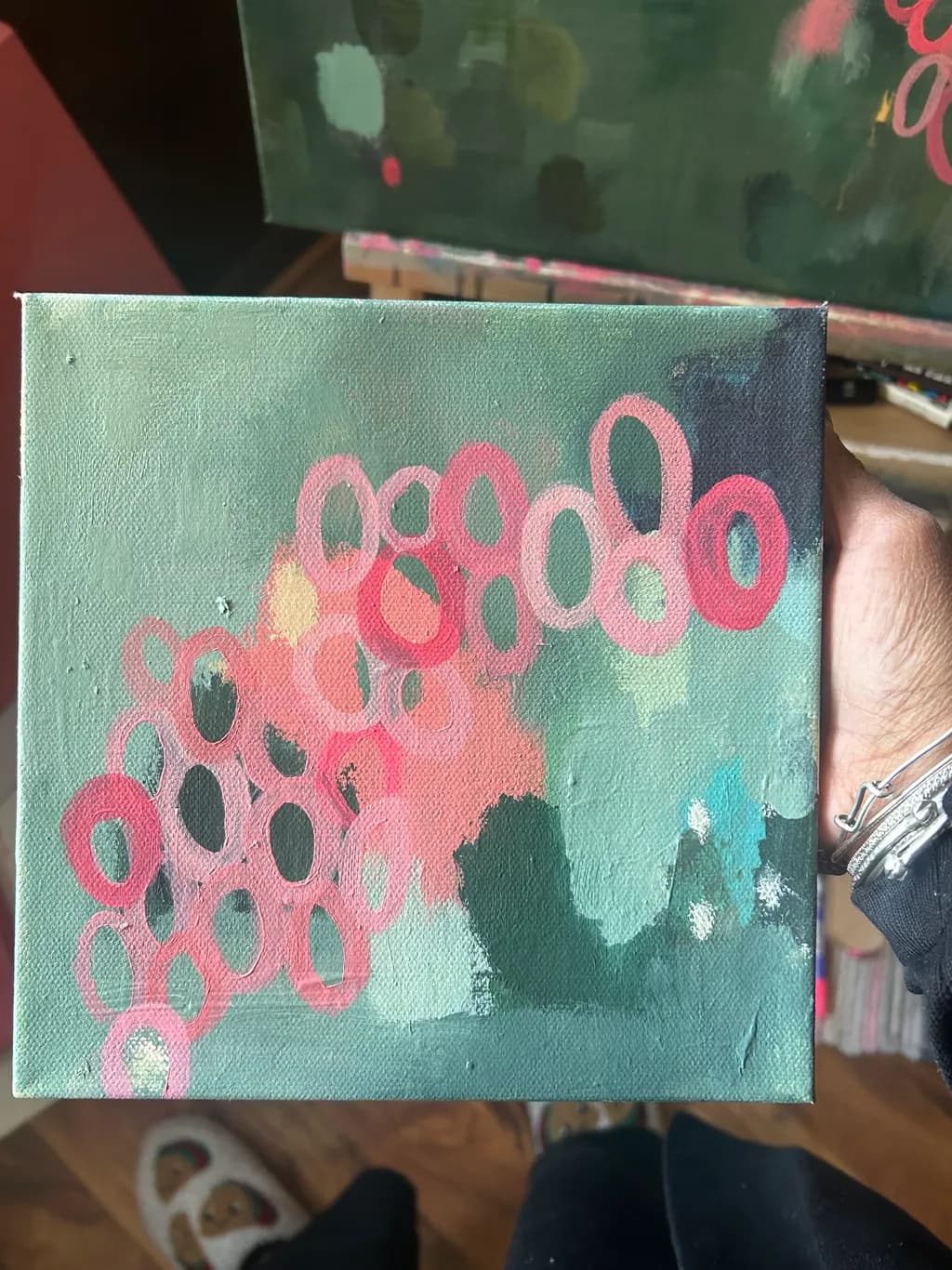 Whimsical Circles: A Dance of Color and Texture in Abstract Art