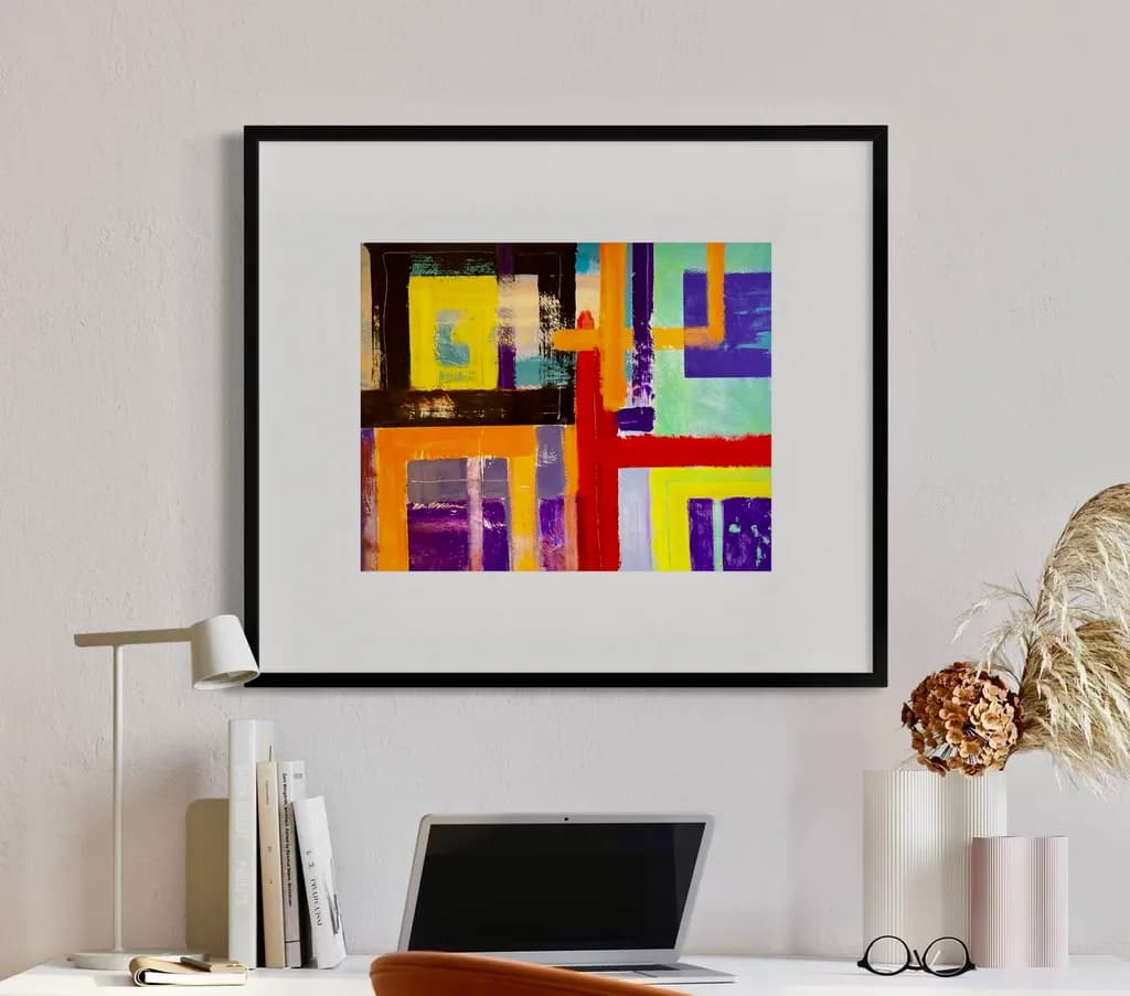 Vibrant Harmony: A Colorful Abstract Journey Through Geometric Shapes