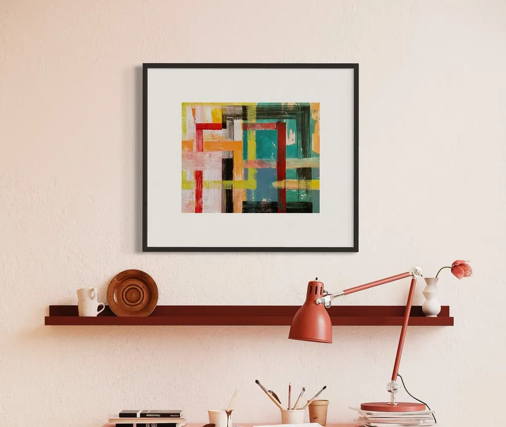 Vibrant Harmony: A Colorful Abstract Journey Through Geometric Layers