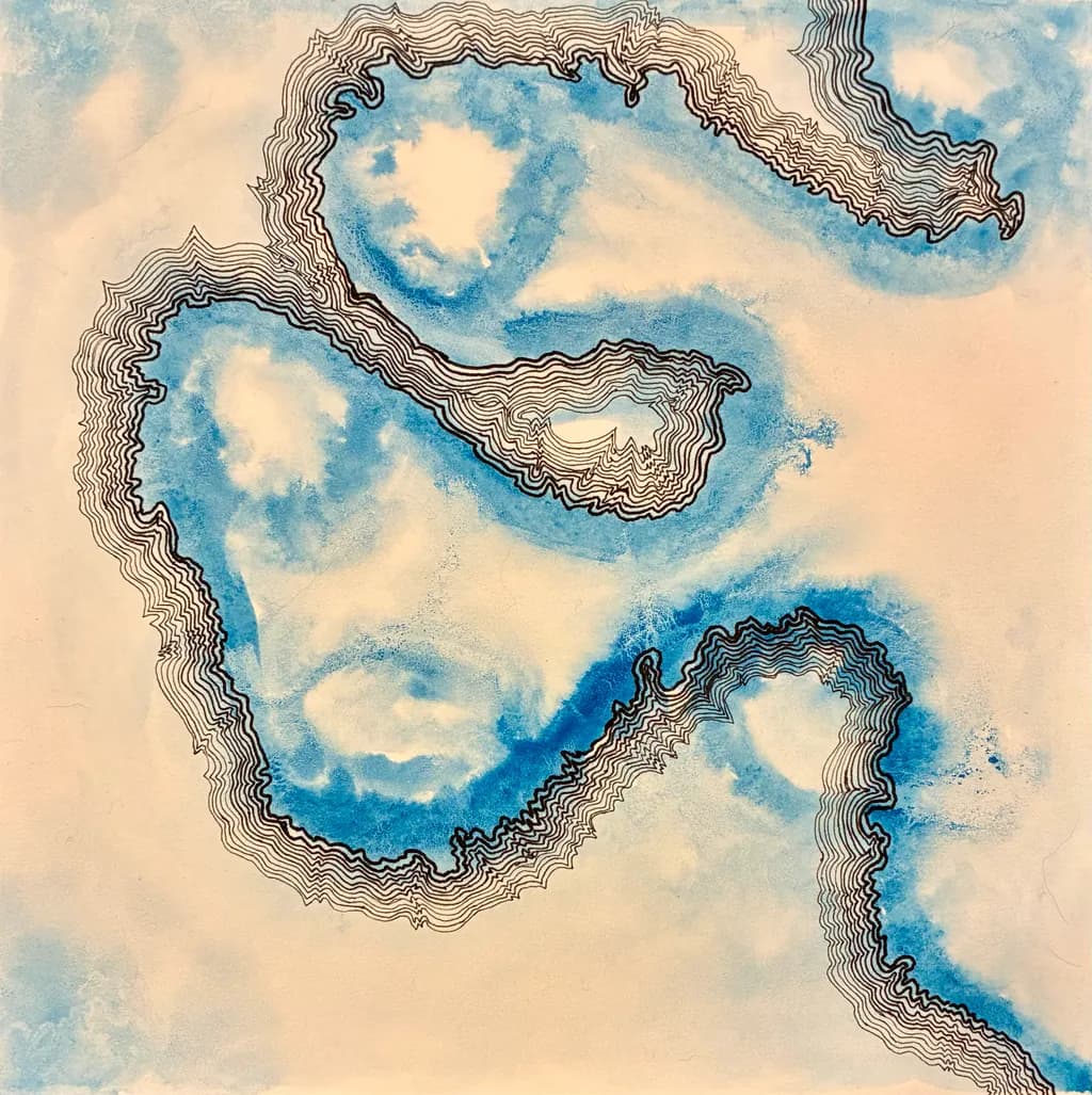 Fluid Contours: An Abstract Journey Through Blue Textures