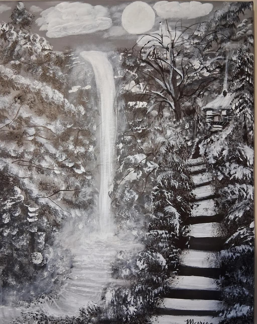Forest Waterfall Path
