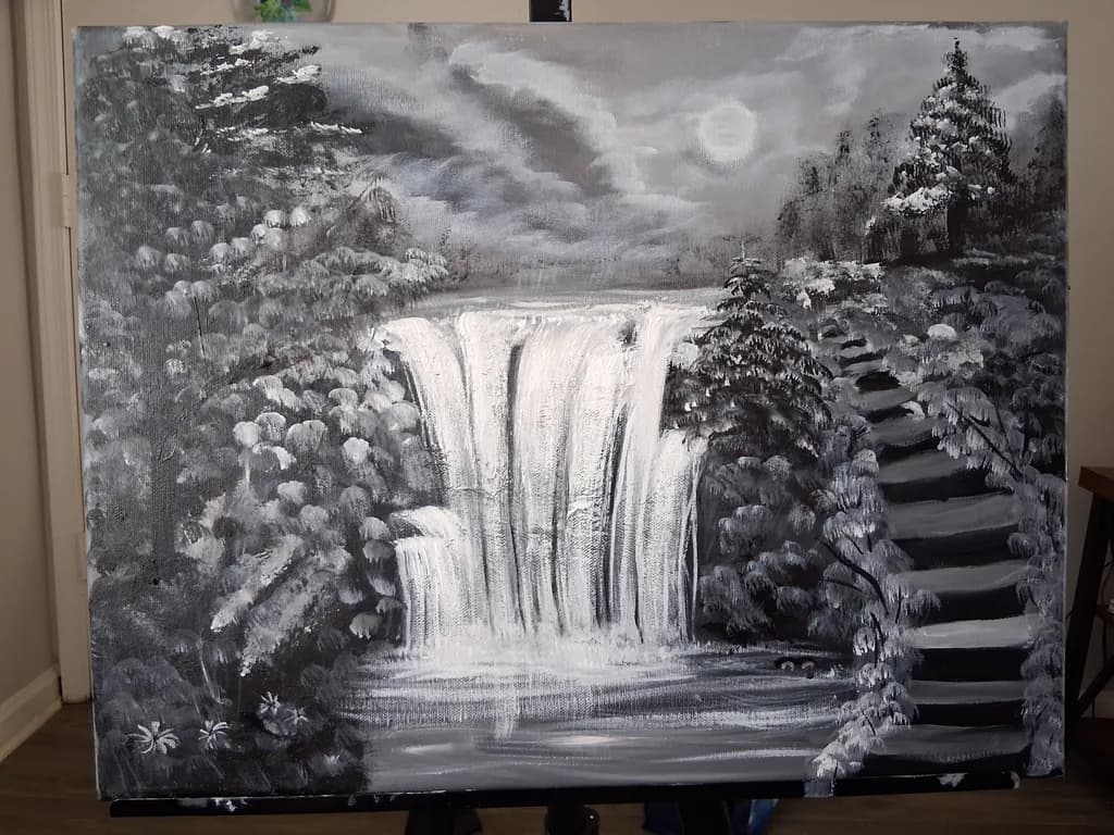 Waterfall and Forest Path