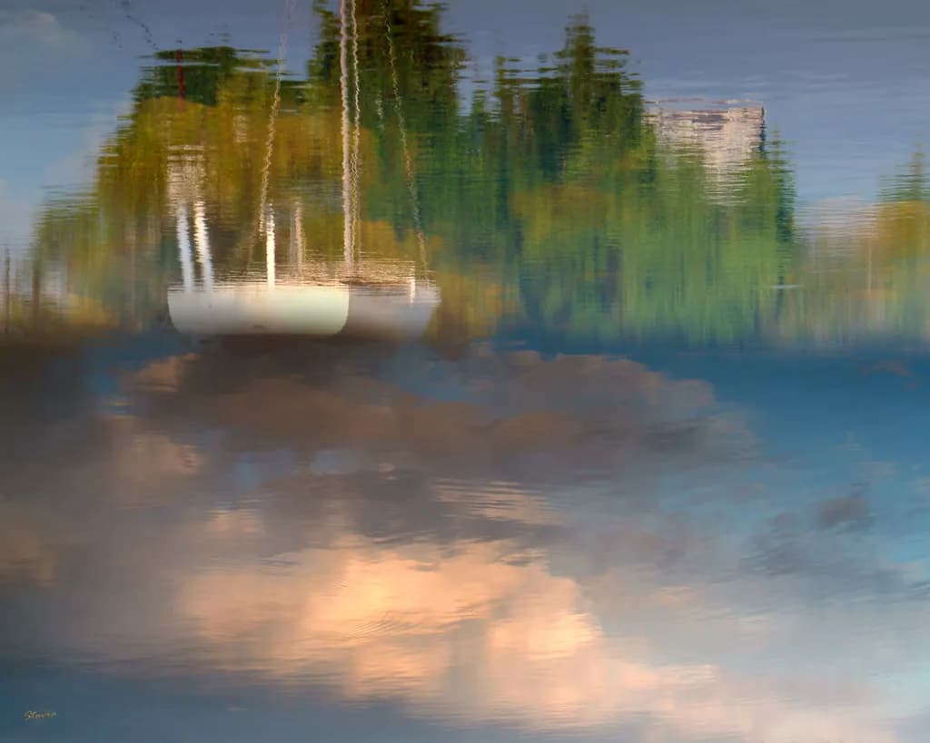 Whispers of Serenity: A Tranquil Reflection on Water's Canvas