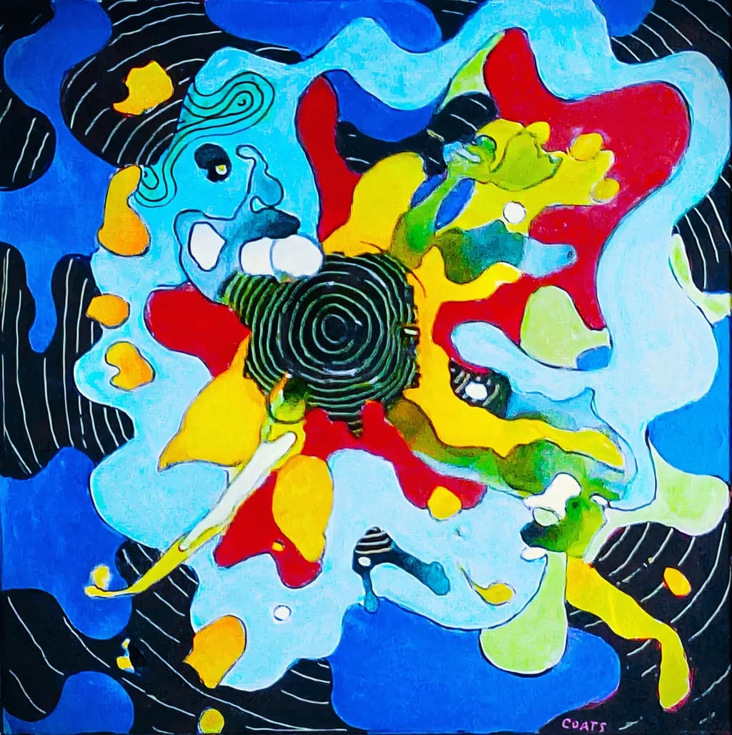 Vibrant Whirl: A Dance of Color and Form in Abstract Expressionism