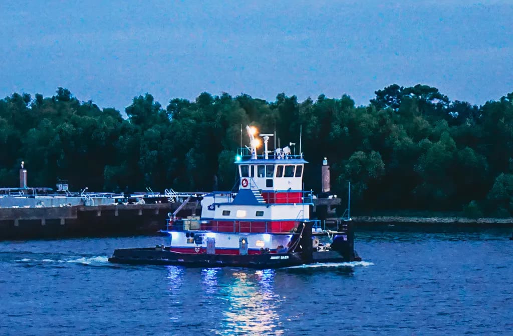 Mississippi Tugboat at Dusk