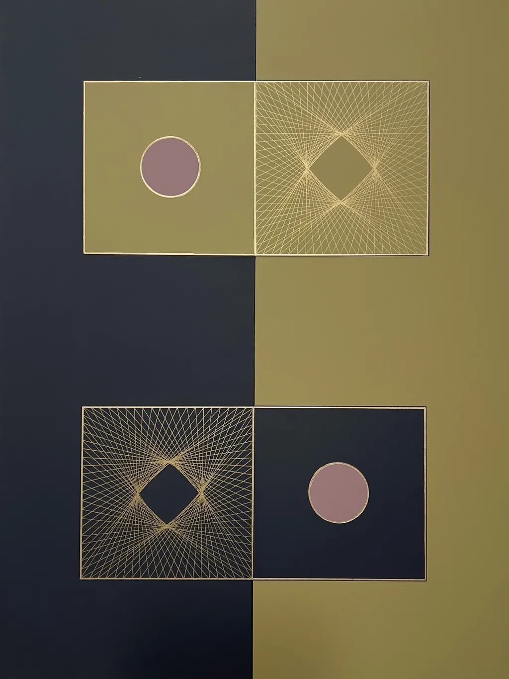 Geometric Harmony: A Dance of Lines and Shapes in Abstract Contrast