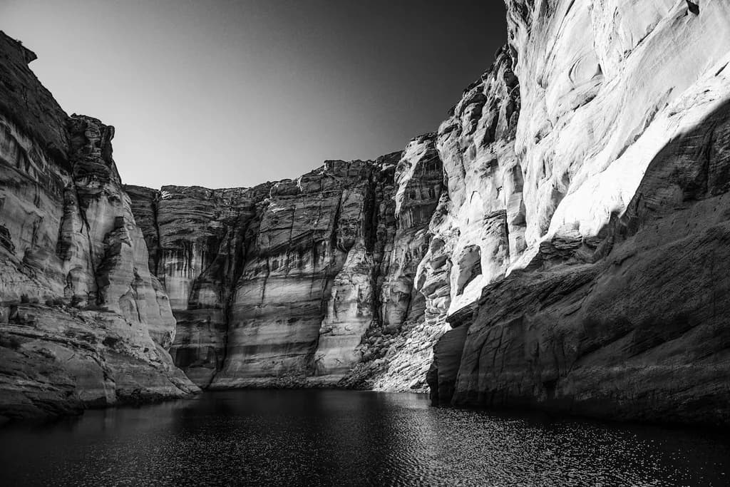 Whispers of the Canyon: A Monochrome Journey Through Nature's Majesty