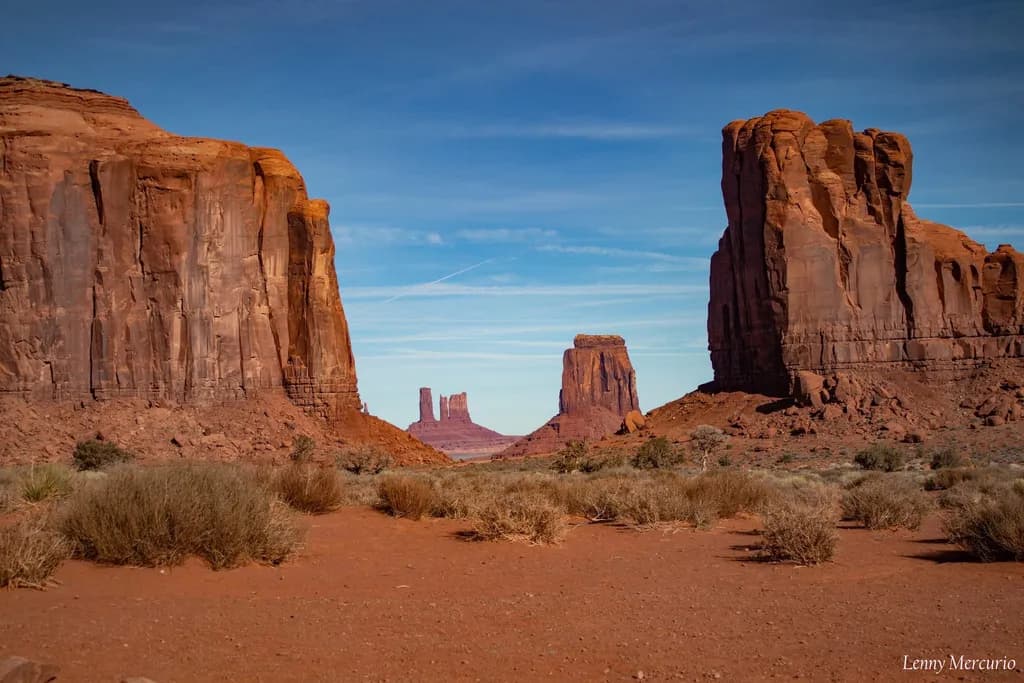 Majestic Monuments: A Desert Landscape Under the Expansive Sky