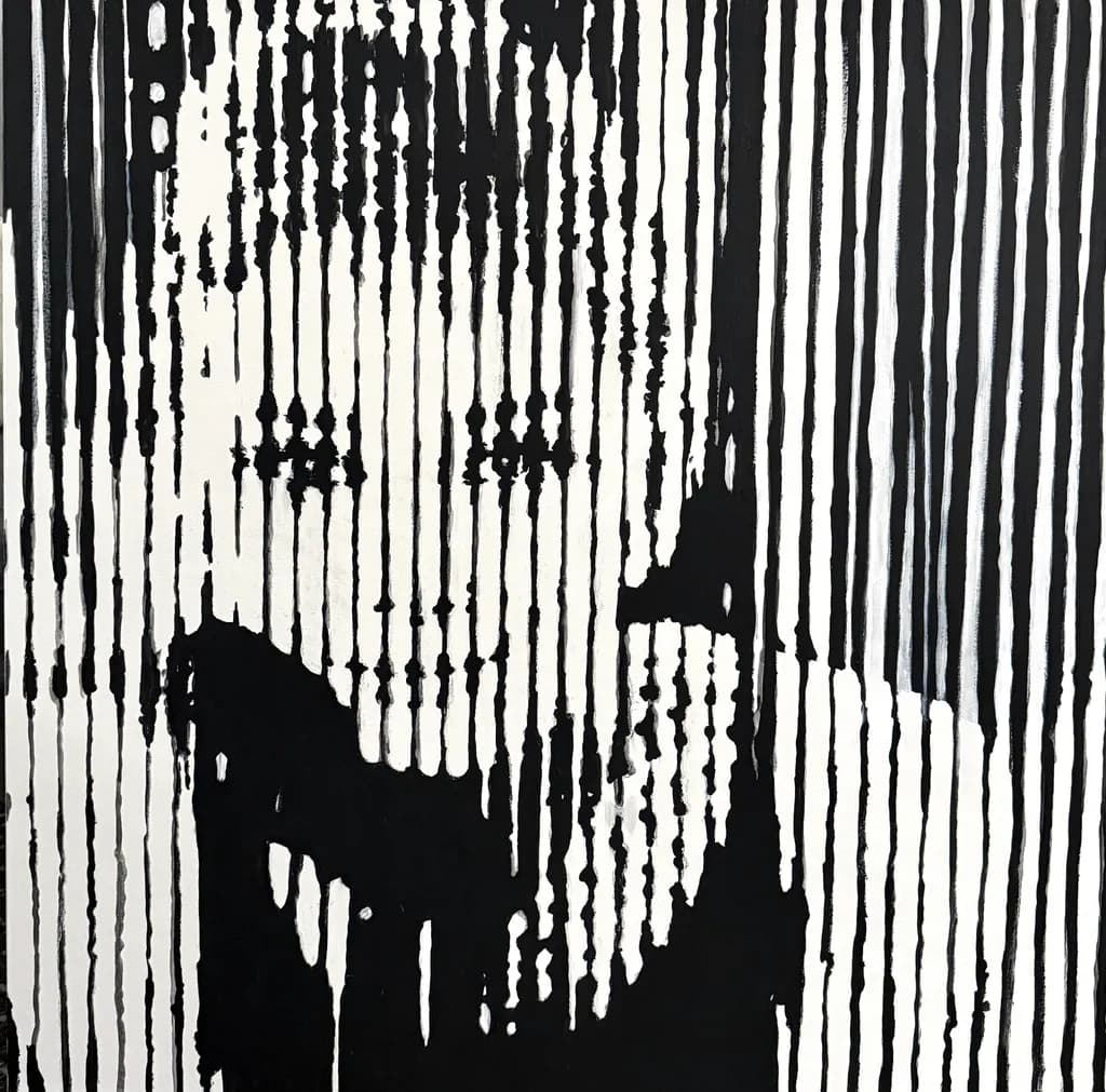 Whispers of Shadows: A Monochrome Portrait in Stripes