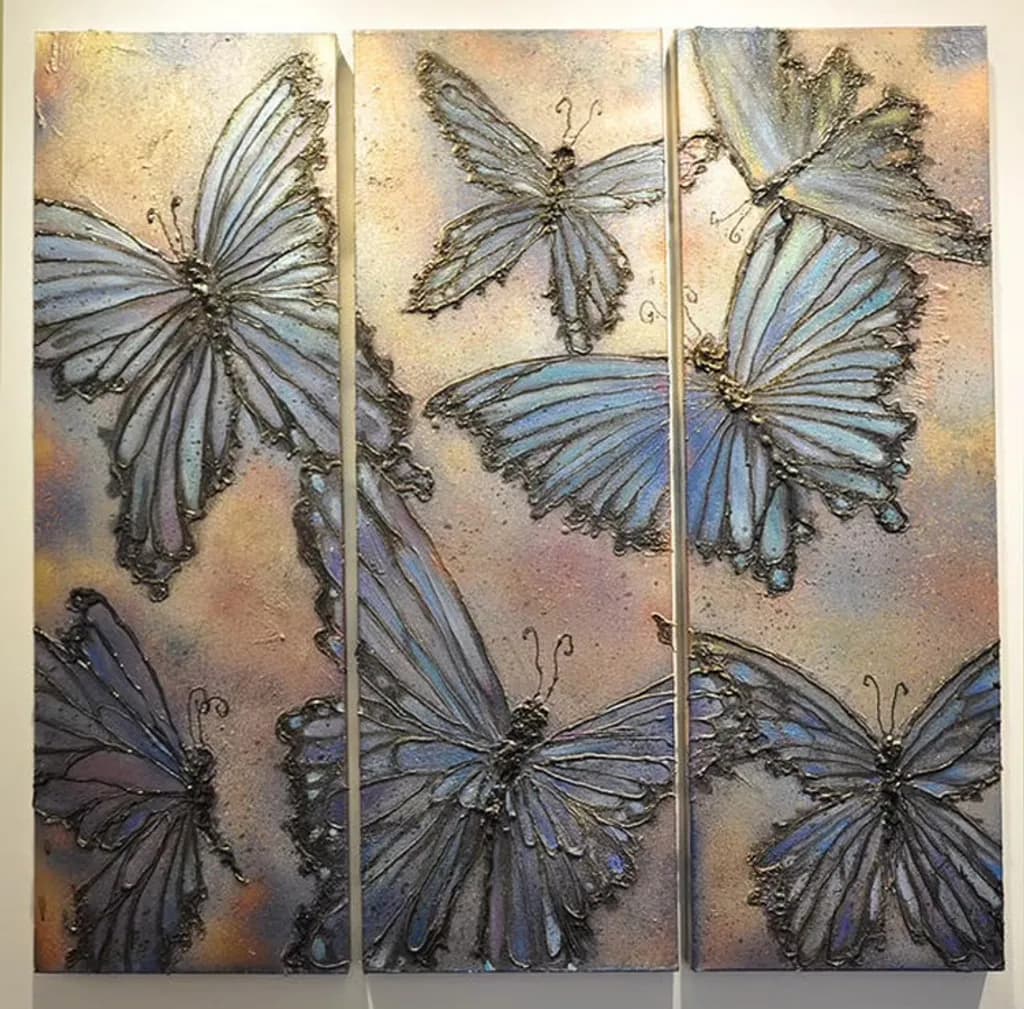 Blue Morpho Symphony Triptich