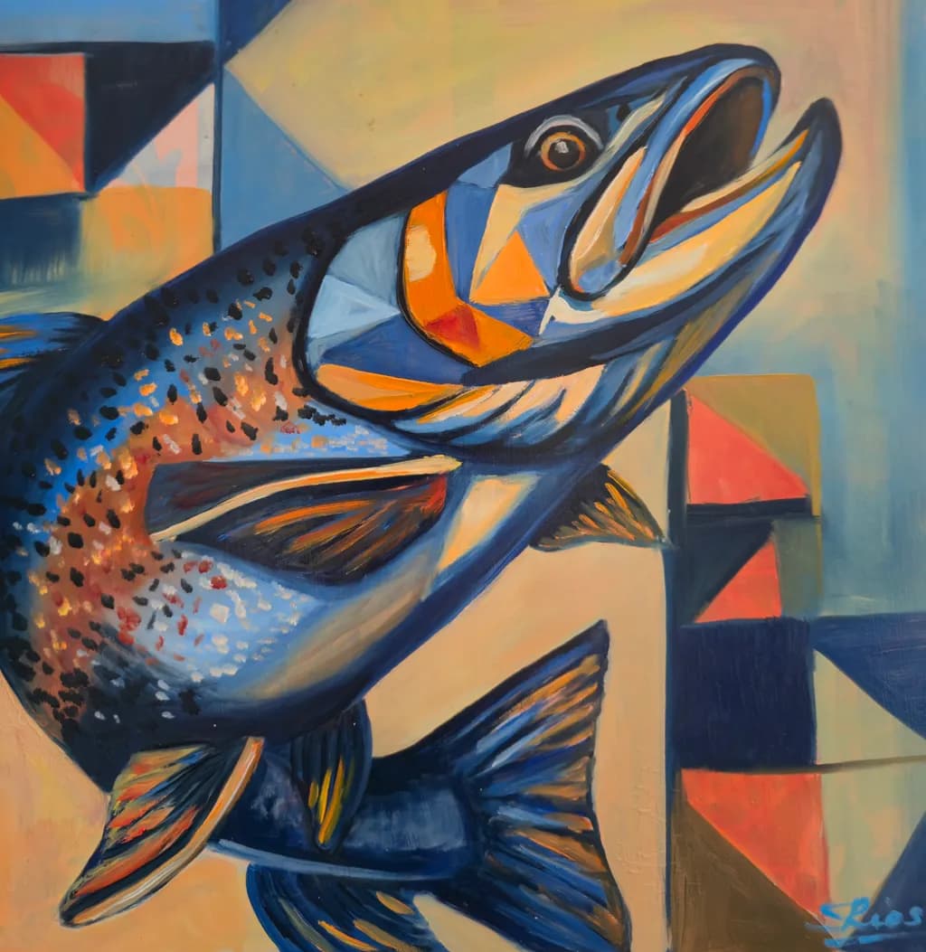 Geometric Fish Rising