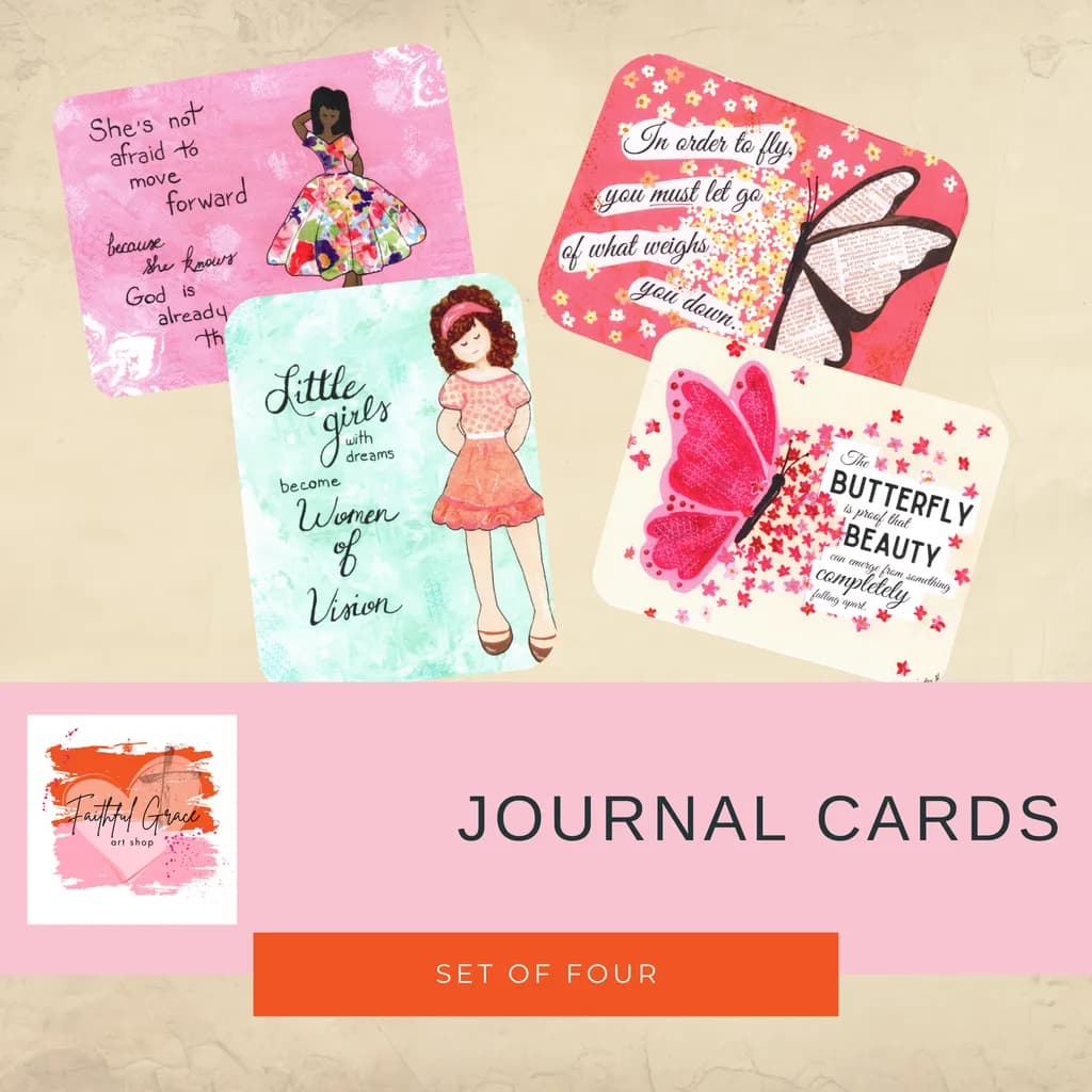 Empowered Expressions: A Set of Four Inspirational Journal Cards for Dreamers and Doers