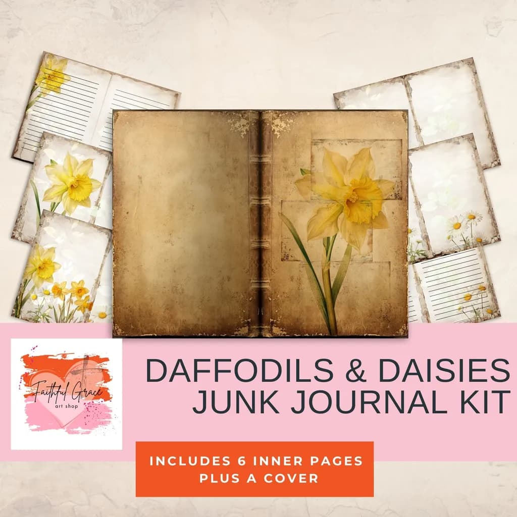 Daffodils & Daisies: A Whimsical Junk Journal Kit for Creative Souls