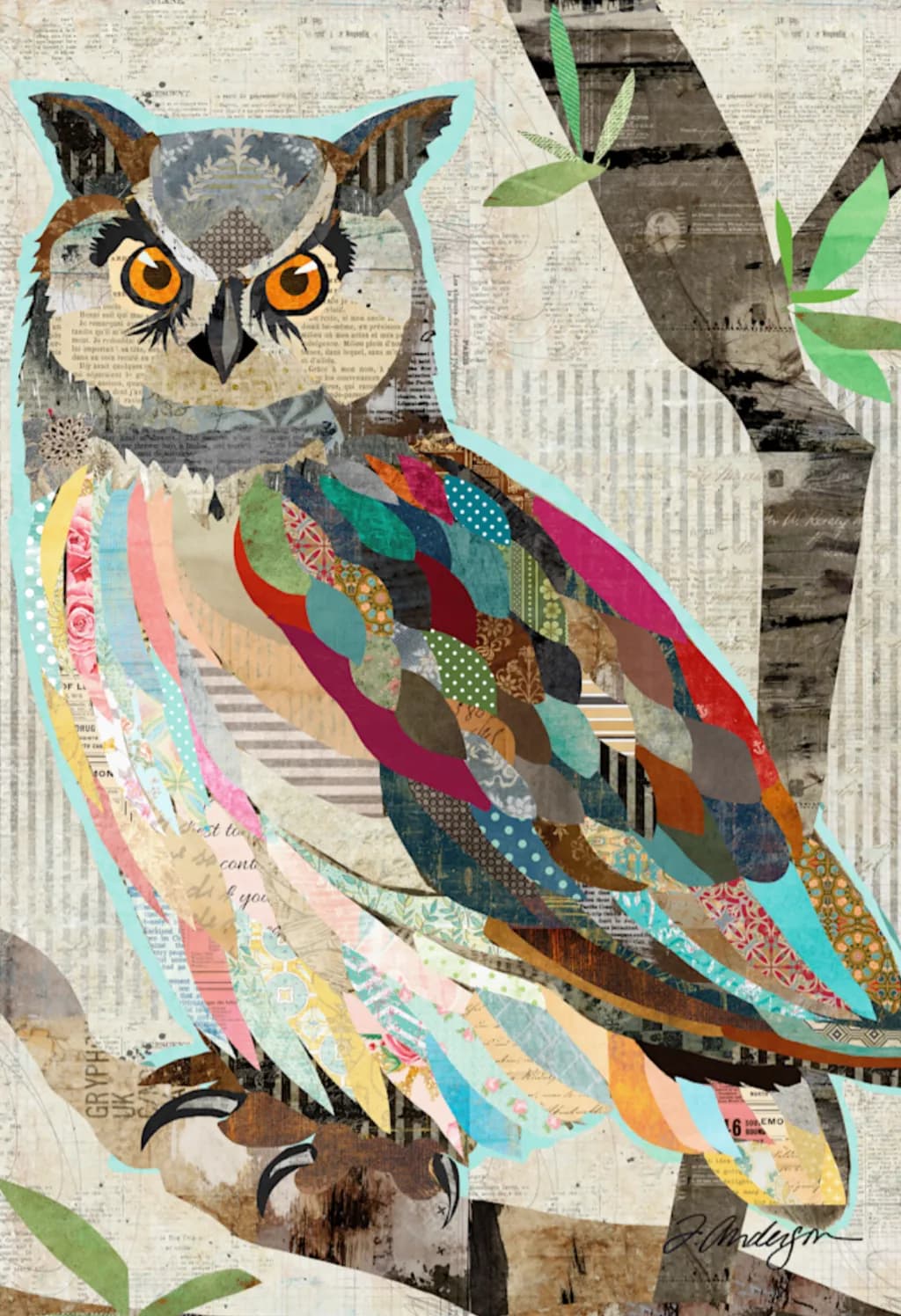 Colorful Owl Collage