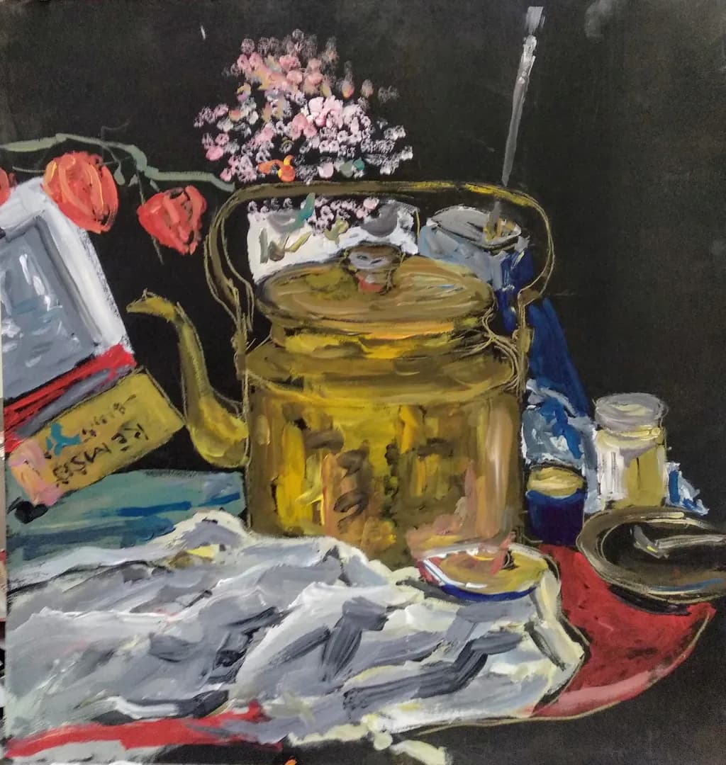 Golden Kettle Still Life