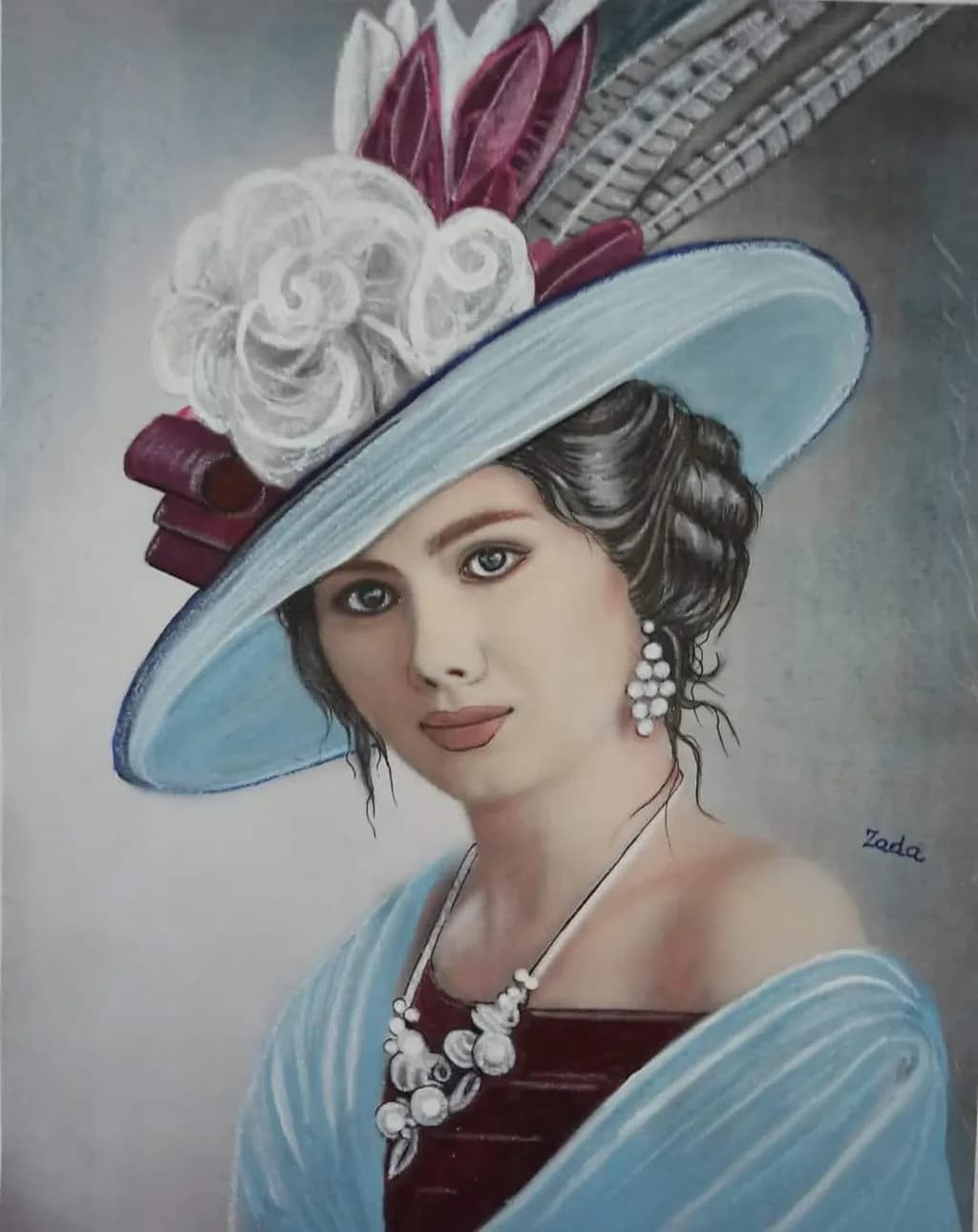 Elegance in Blue: A Timeless Portrait of Grace and Beauty