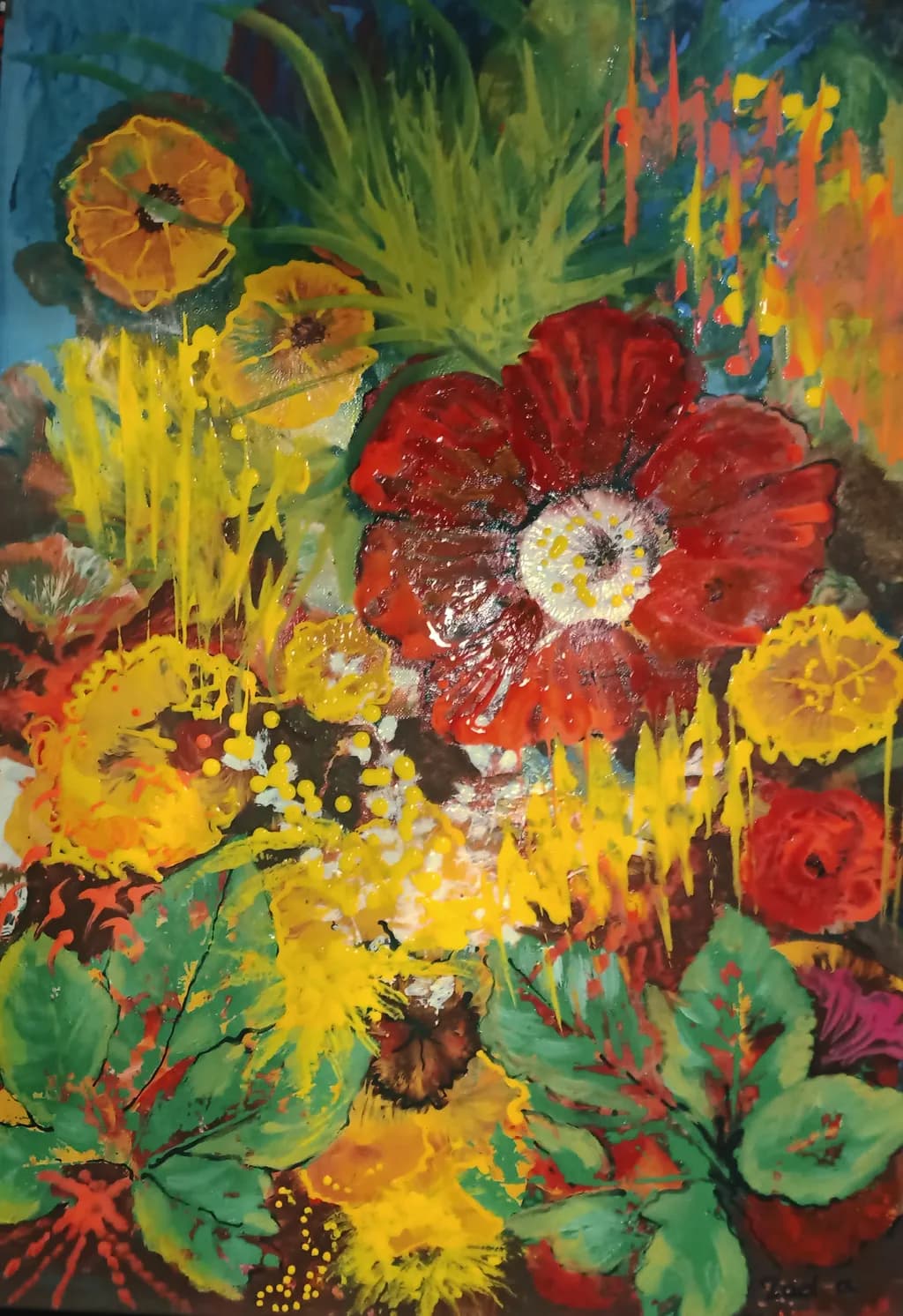 Vibrant Floral Symphony: An Abstract Celebration of Nature's Colors
