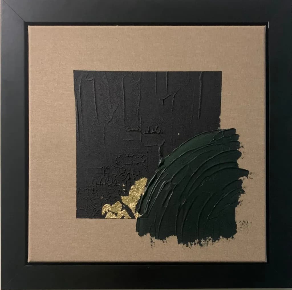 Emerald Waves: A Dance of Texture and Gold