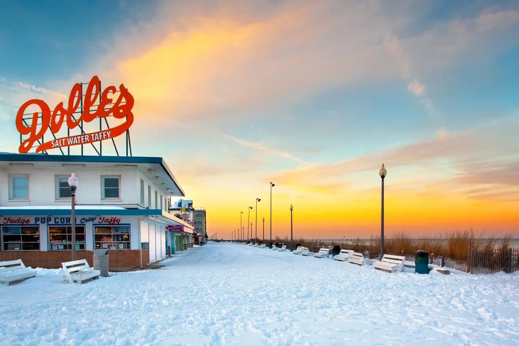 Winter Sunset Boardwalk