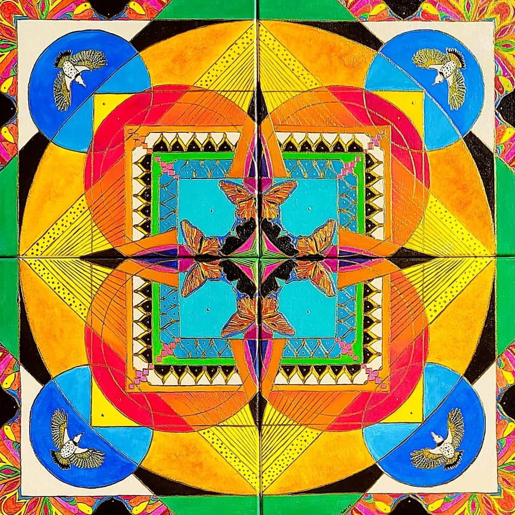 Vibrant Mandala of Nature's Frequencies: A Journey Through Color and Spirit