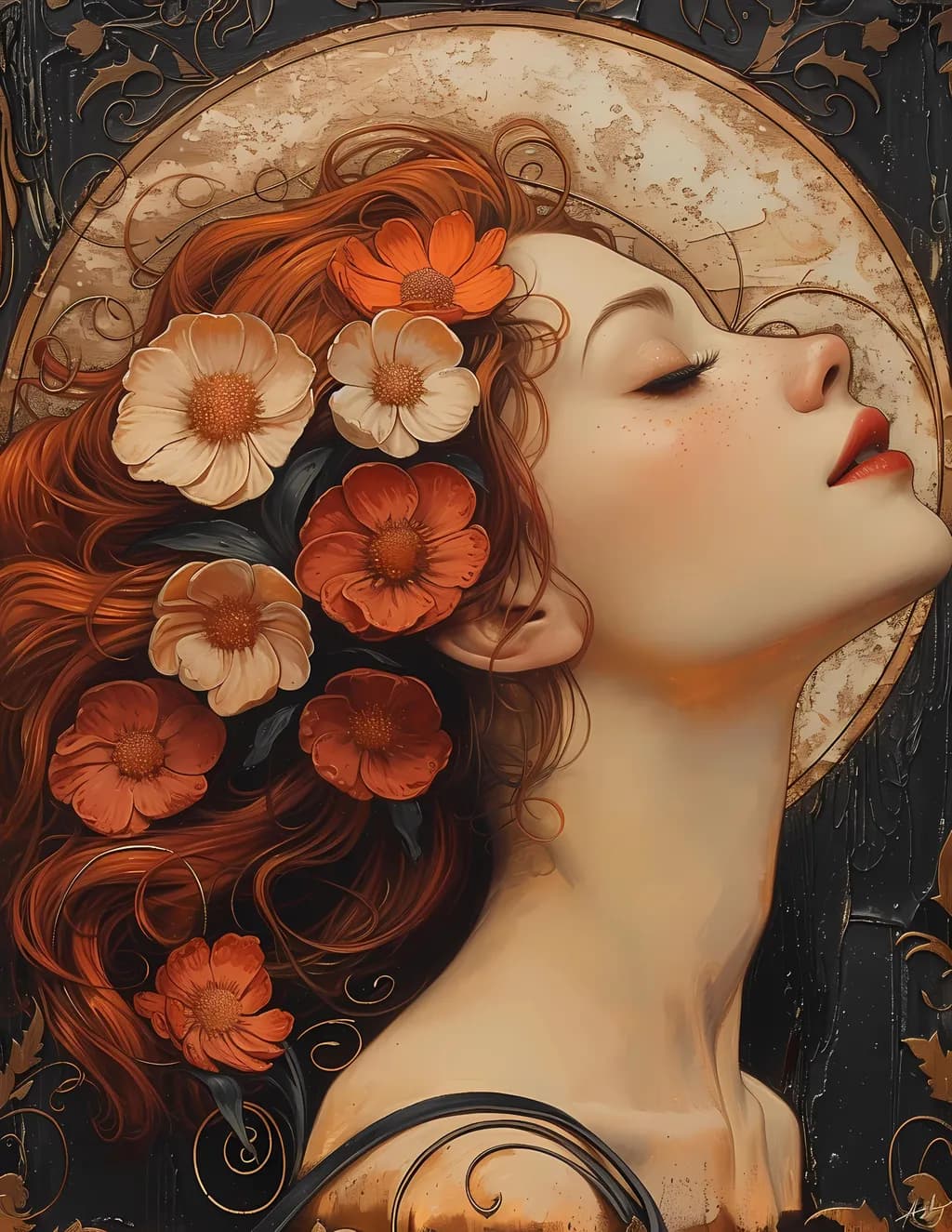 Whimsical Serenity: A Floral Portrait of Beauty and Grace