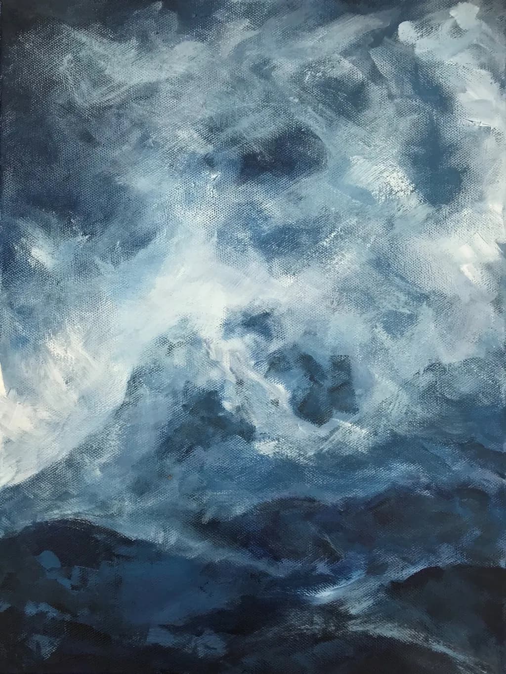 Whispers of the Blue Sky: An Abstract Journey Through Moody Clouds