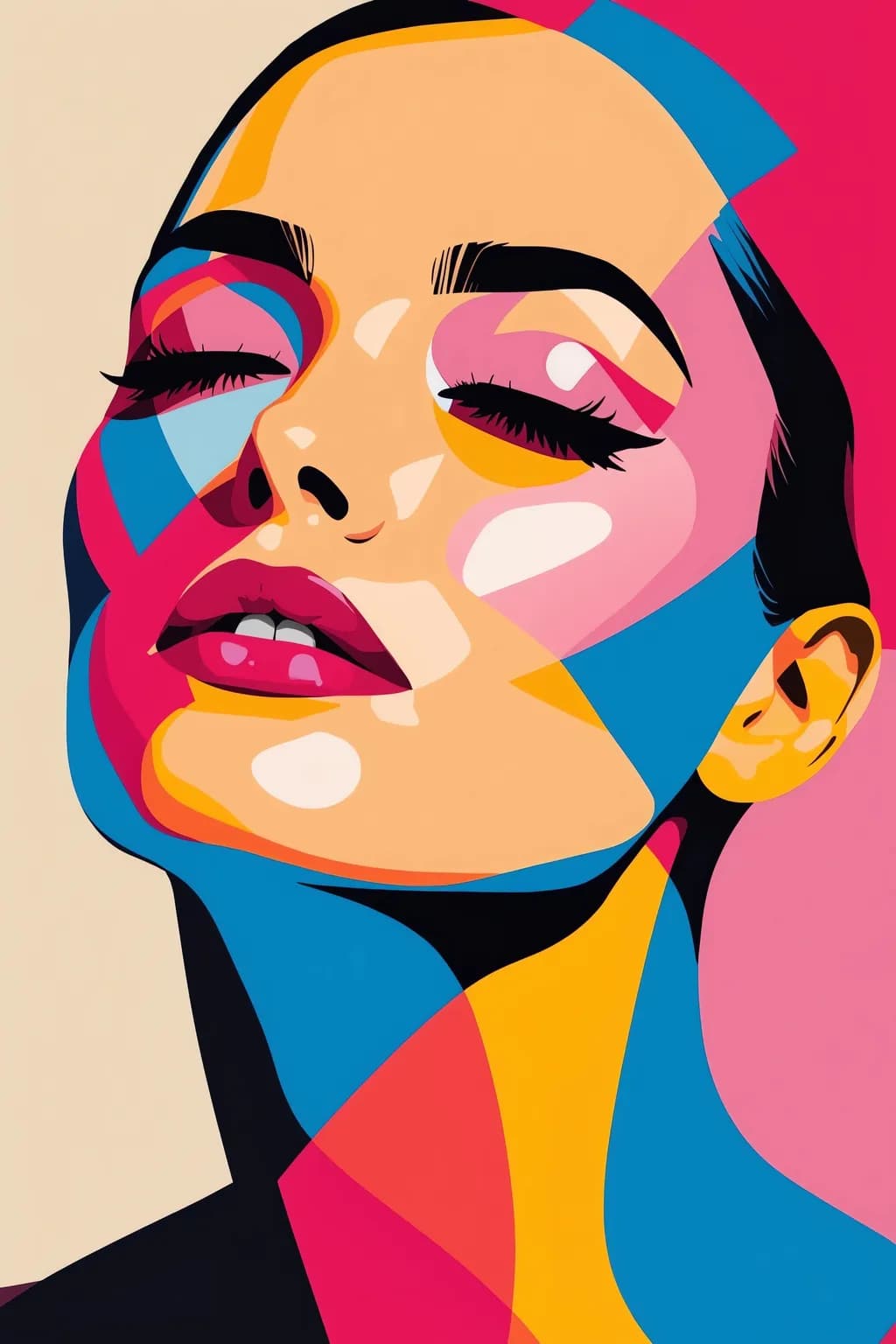 Vibrant Geometric Portrait 