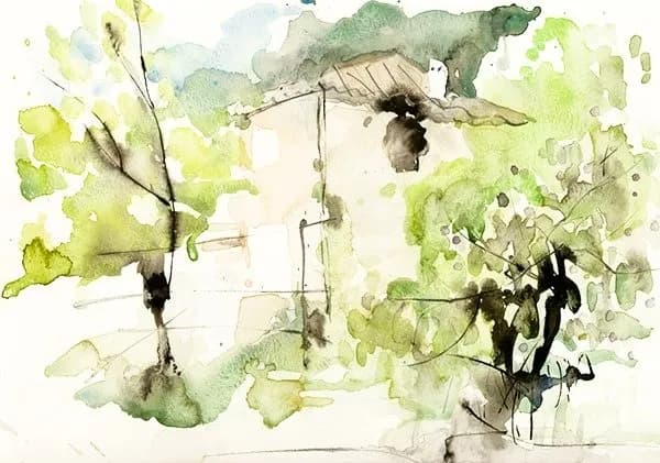 Whispers of Nature: A Serene Watercolor Landscape