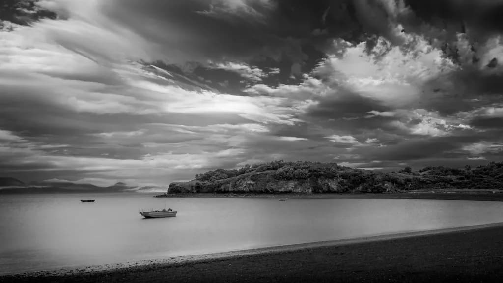 Kodiak Alaska Summer Sky in Monochrome