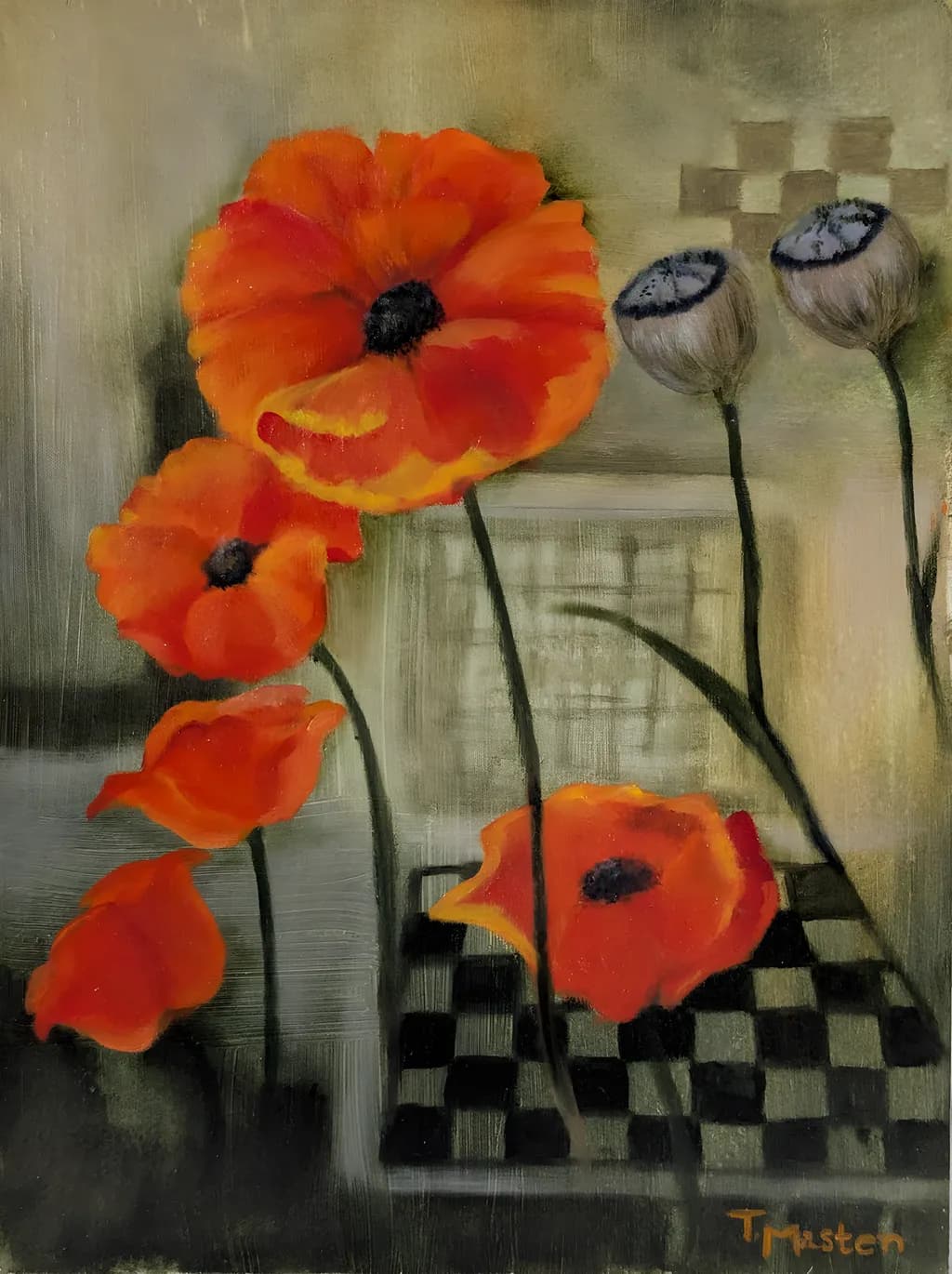 Vibrant Orange Blossoms: An Abstract Botanical Journey Through Texture and Color