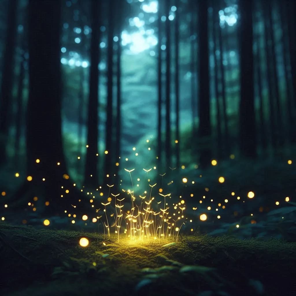 Whispers of Light: Enchanted Glow in the Forest Depths