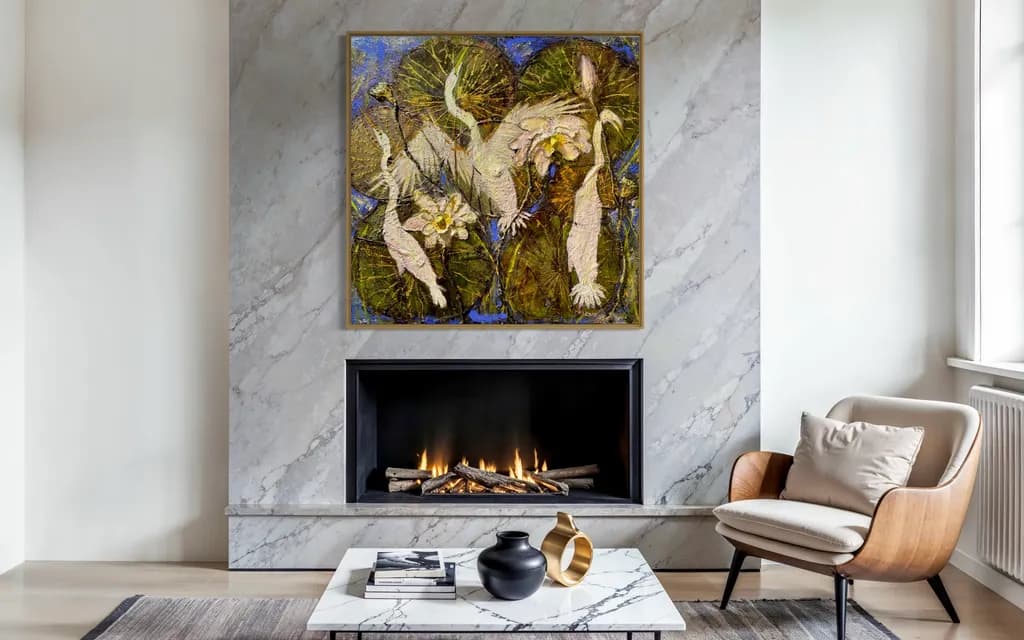 Whispers of Nature: Elegance in Motion with Graceful Cranes and Lush Lilies