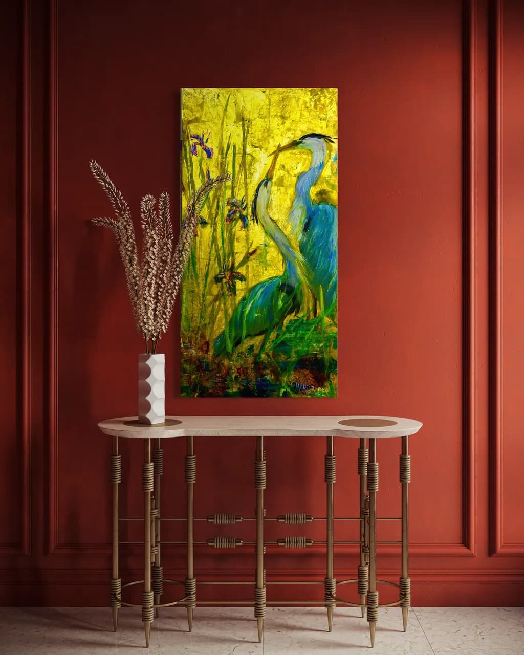 Whispers of Nature: A Dance of Herons in Golden Serenity